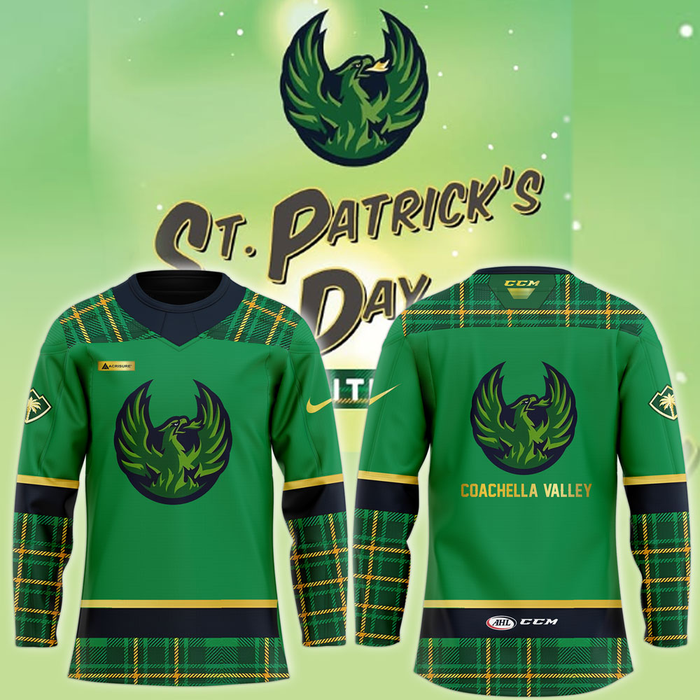 Coachella Valley Firebirds Stpatty'S Day Uniform Jersey