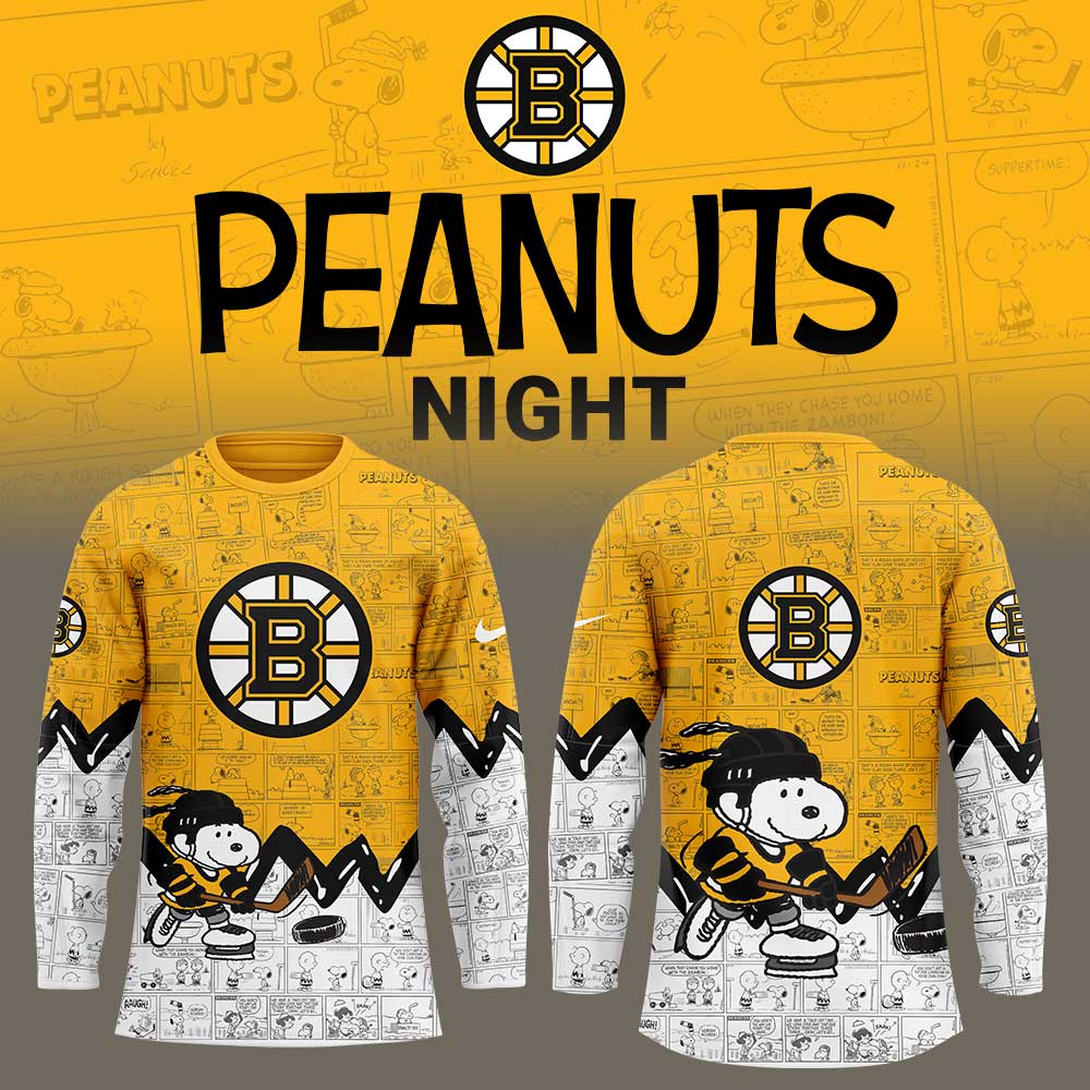 Boston Bruins Anniversary Of Peanuts Jersey