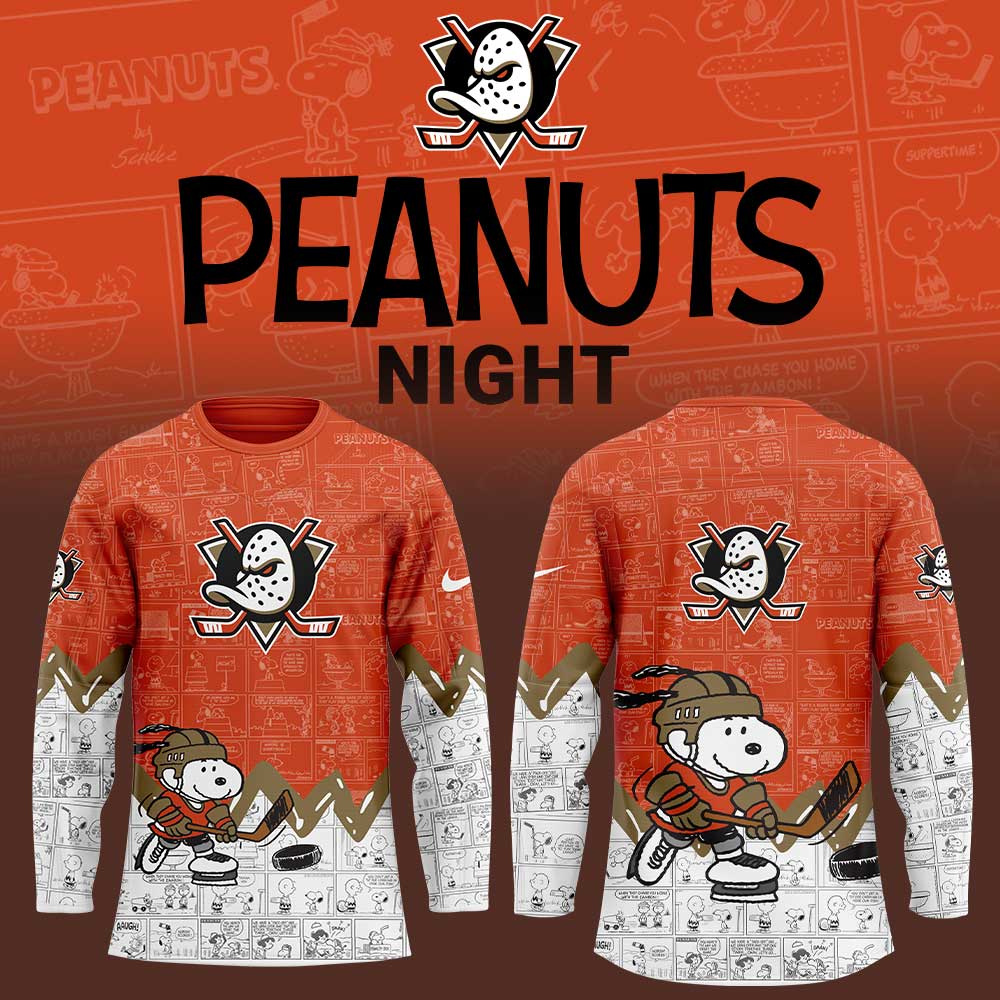 Anaheim Ducks Anniversary Of Peanuts Jersey