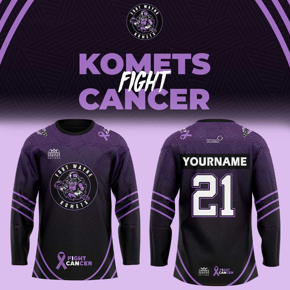 Fort Wayne Komets Fight Cancer Night Custom Name, Number For Fans Jersey