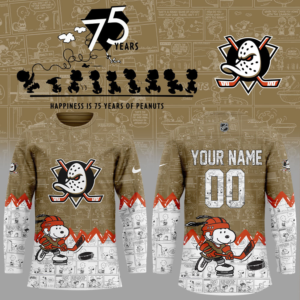 Anaheim Ducks 75Th Anniversary Of Peanuts Jersey