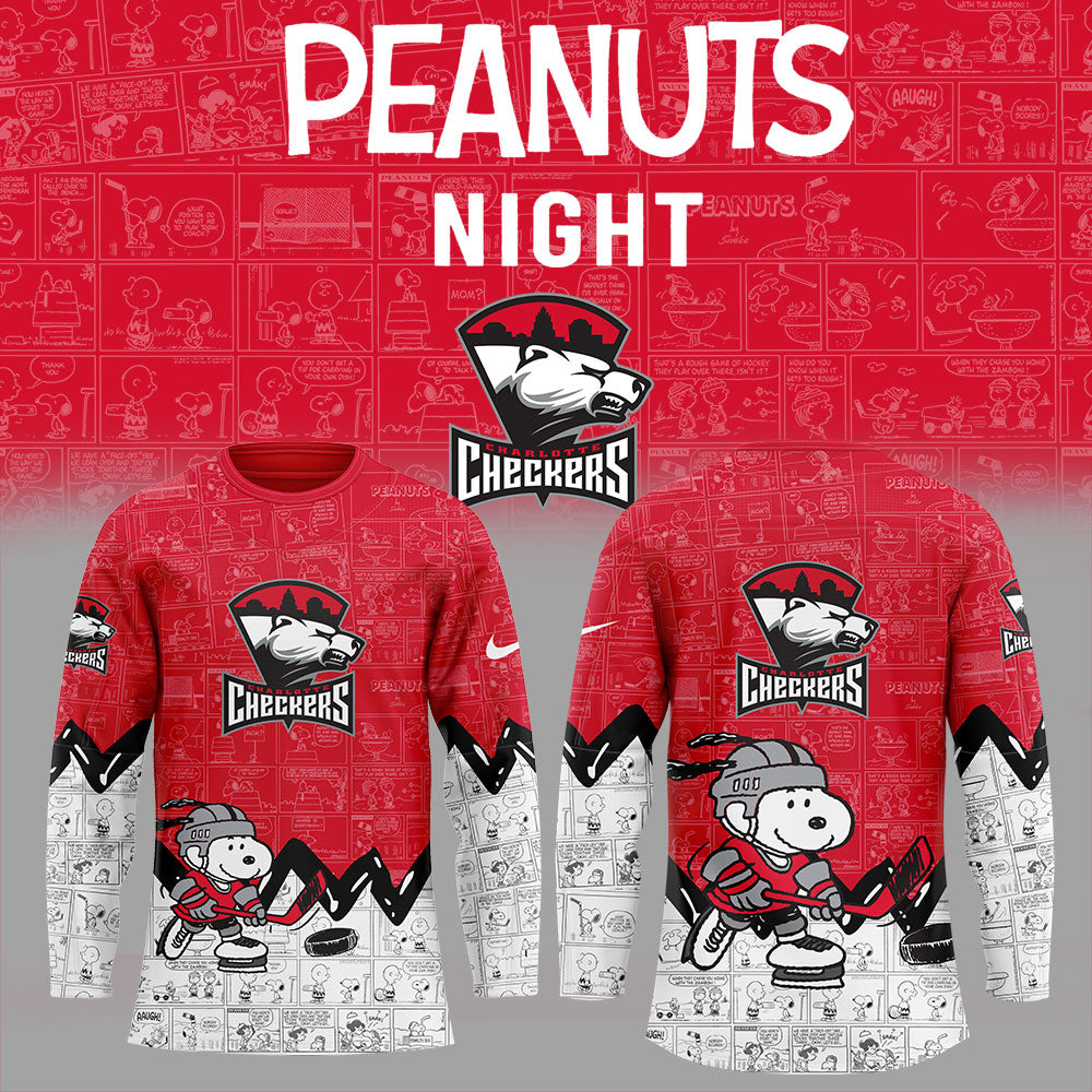 Charlotte Checkers 75Th Anniversary Of Peanuts Jersey