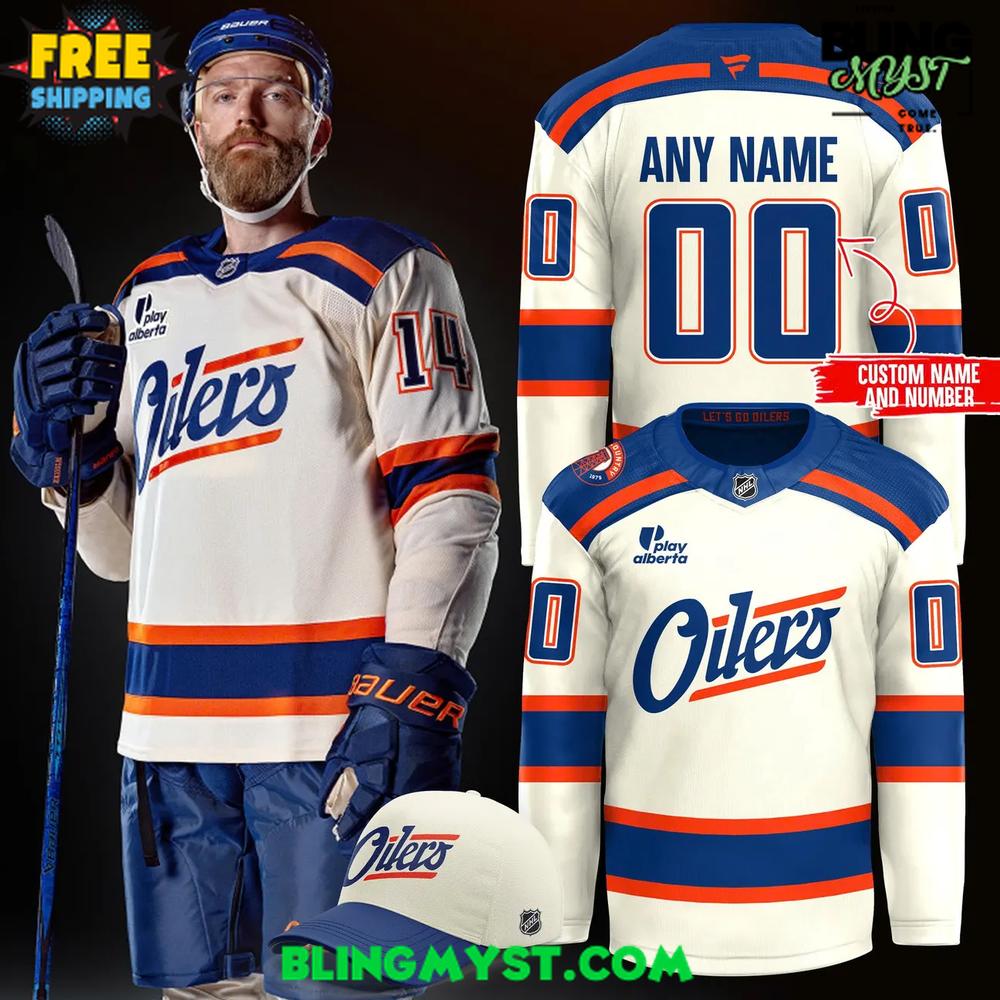 2025 Edmonton Oilers Fanatics Blank Premium Cream Alternate Hockey Jersey
