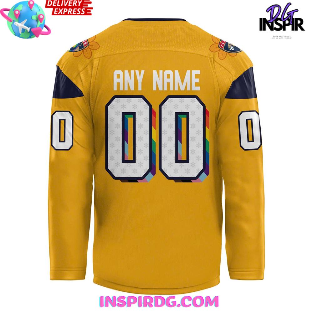2025 Florida Panthers Pride Month Special Gold Jersey