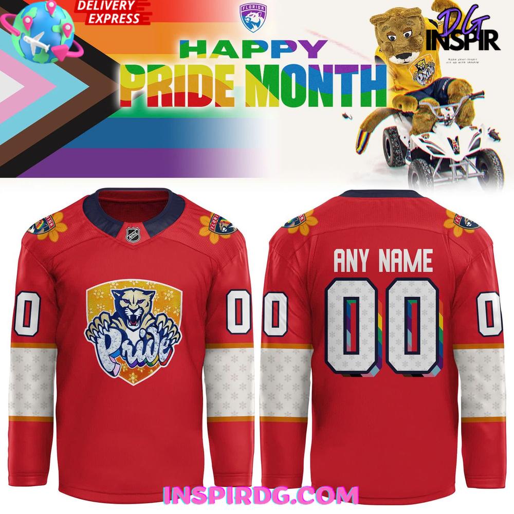2025 Florida Panthers Pride Month Special Red Jersey