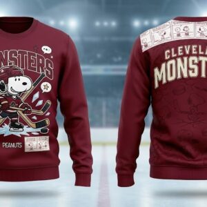 Cleveland Monsters Peanuts Snoopy Sweatshirt – Ahl Hockey Fan Cartoon Crewneck