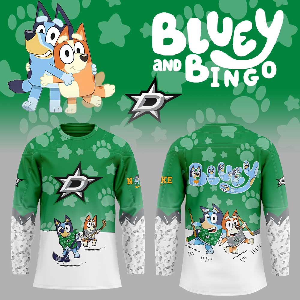 Dallas Stars Bluey And Bingo Jersey