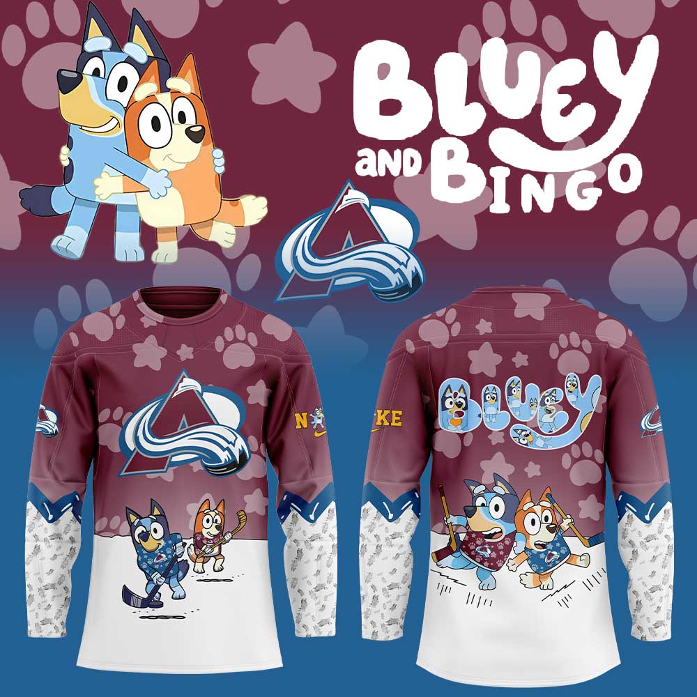 Colorado Avalanche Bluey And Bingo Jersey