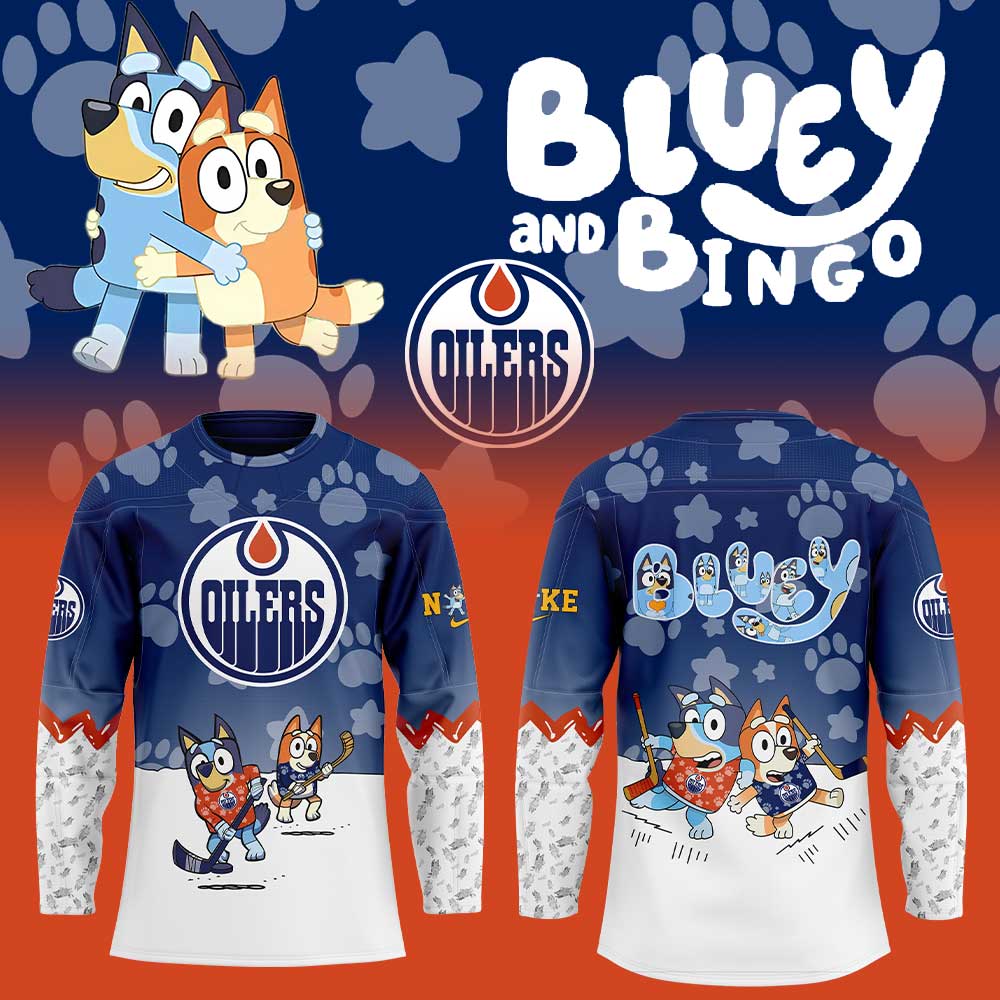 Edmonton Oilers Bluey And Bingo Jersey