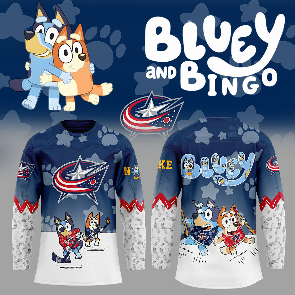 Columbus Blue Jackets Bluey And Bingo Jersey