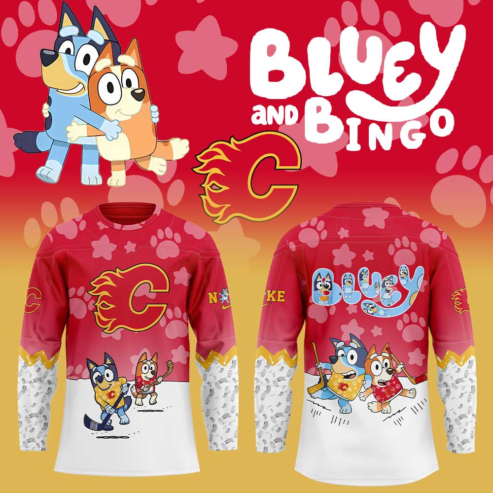 Calgary Flames Bluey And Bingo Jersey