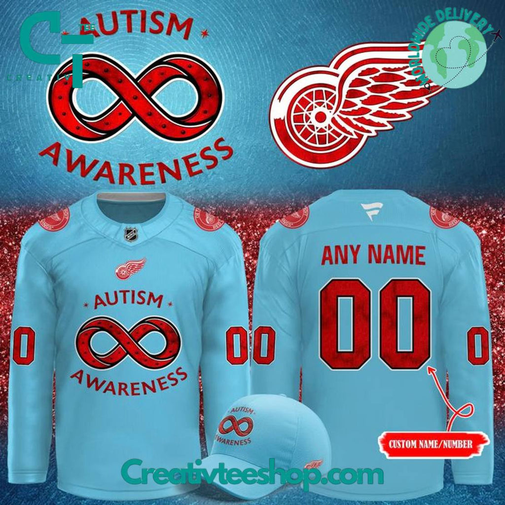 Detroit Red Wings X Autism Awareness Jersey 2025 Special Hockey Jersey