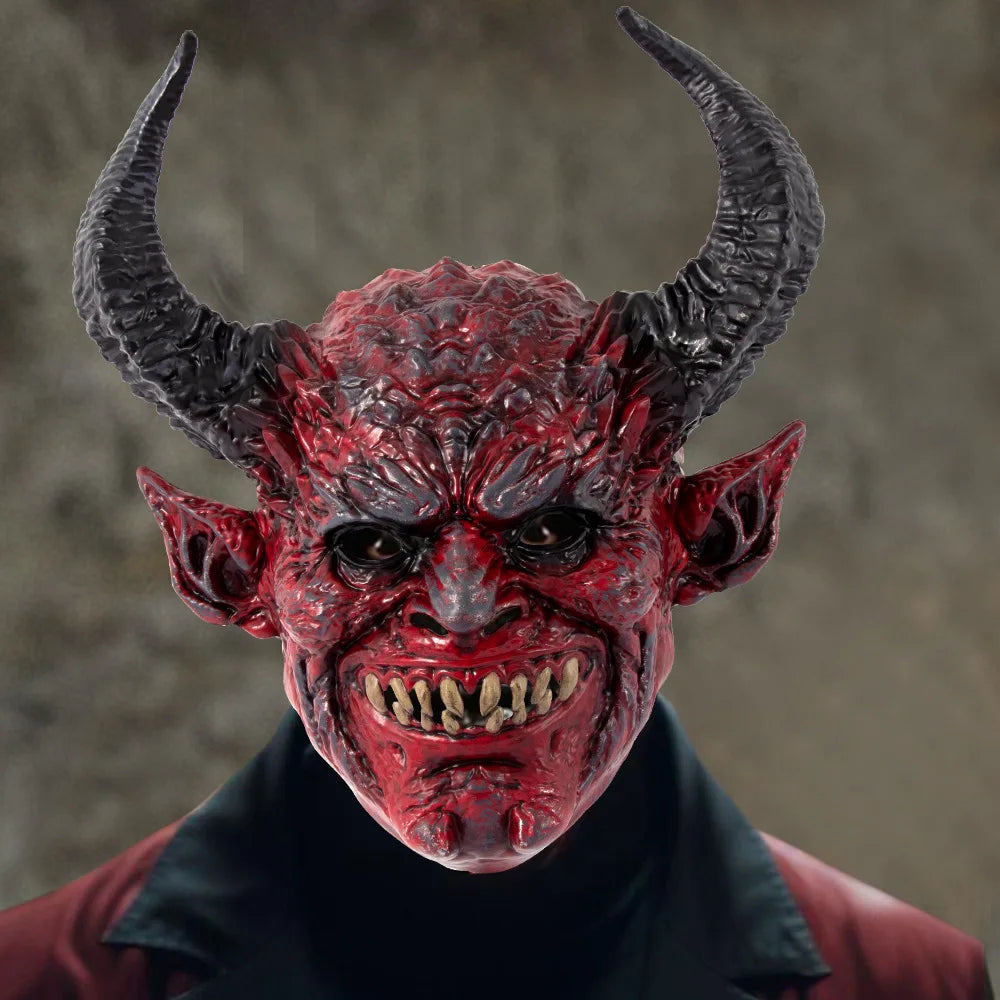 Halloween Head Horror Devil Latex Mask Adults Masquerade Mask for Stage Performance Festival Cosplay Easter Party