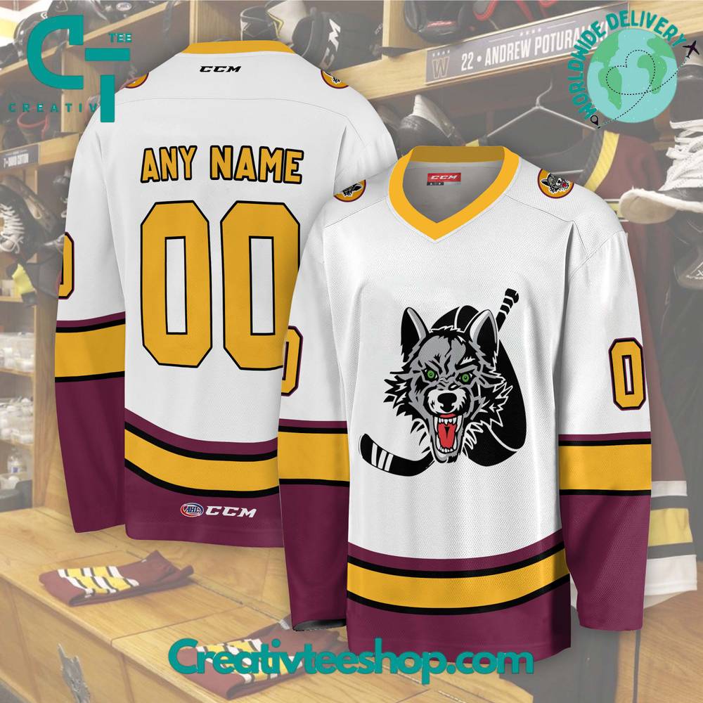 Ahl Chicago Wolves 2024 White Hockey Jersey