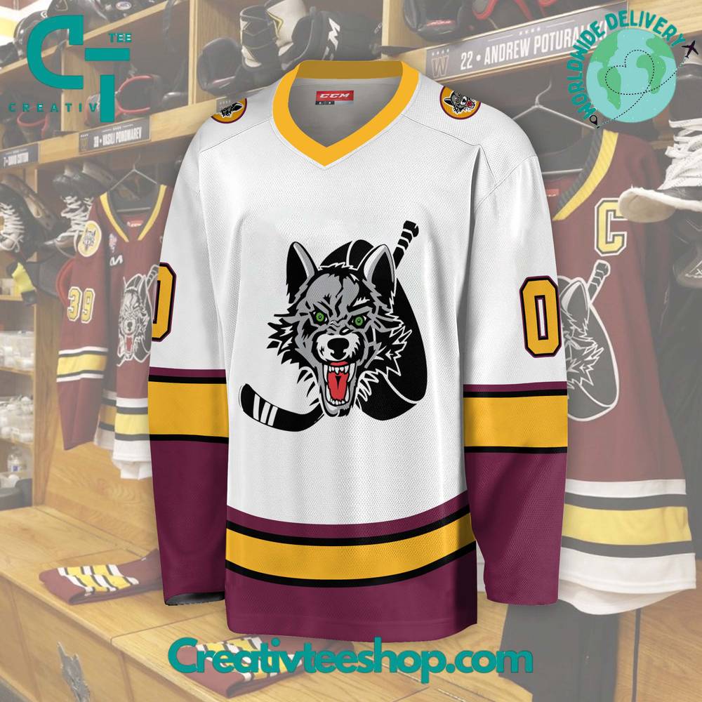 Ahl Chicago Wolves 2024 White Hockey Jersey