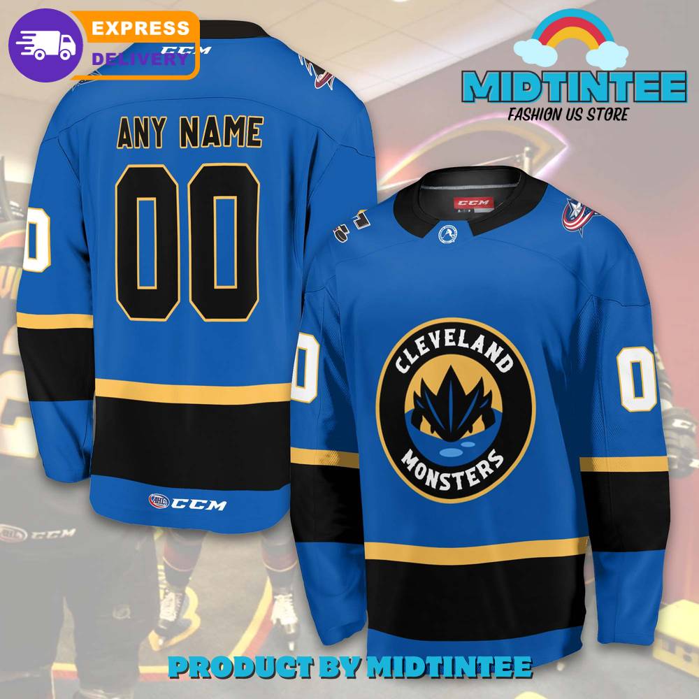 Ahl Cleveland Monsters 2024 Personalized Blue Hockey Jersey