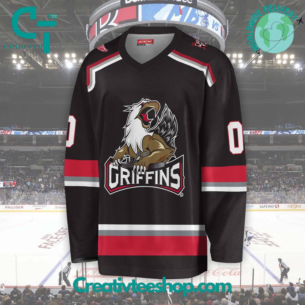 Ahl Grand Rapids Griffins 2024 Black Hockey Jersey