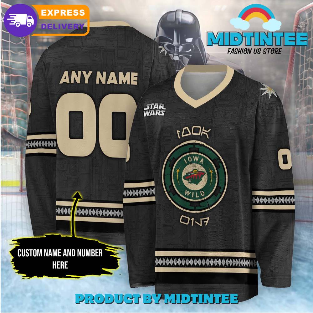 Ahl Iowa Wild 2024 Personalized Black Hockey Jersey