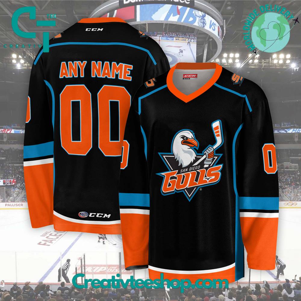 Ahl San Diego Gulls 2024 Black Hockey Jersey