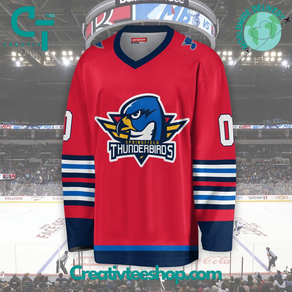 Ahl Springfield Thunderbirds 2024 Red Hockey Jersey