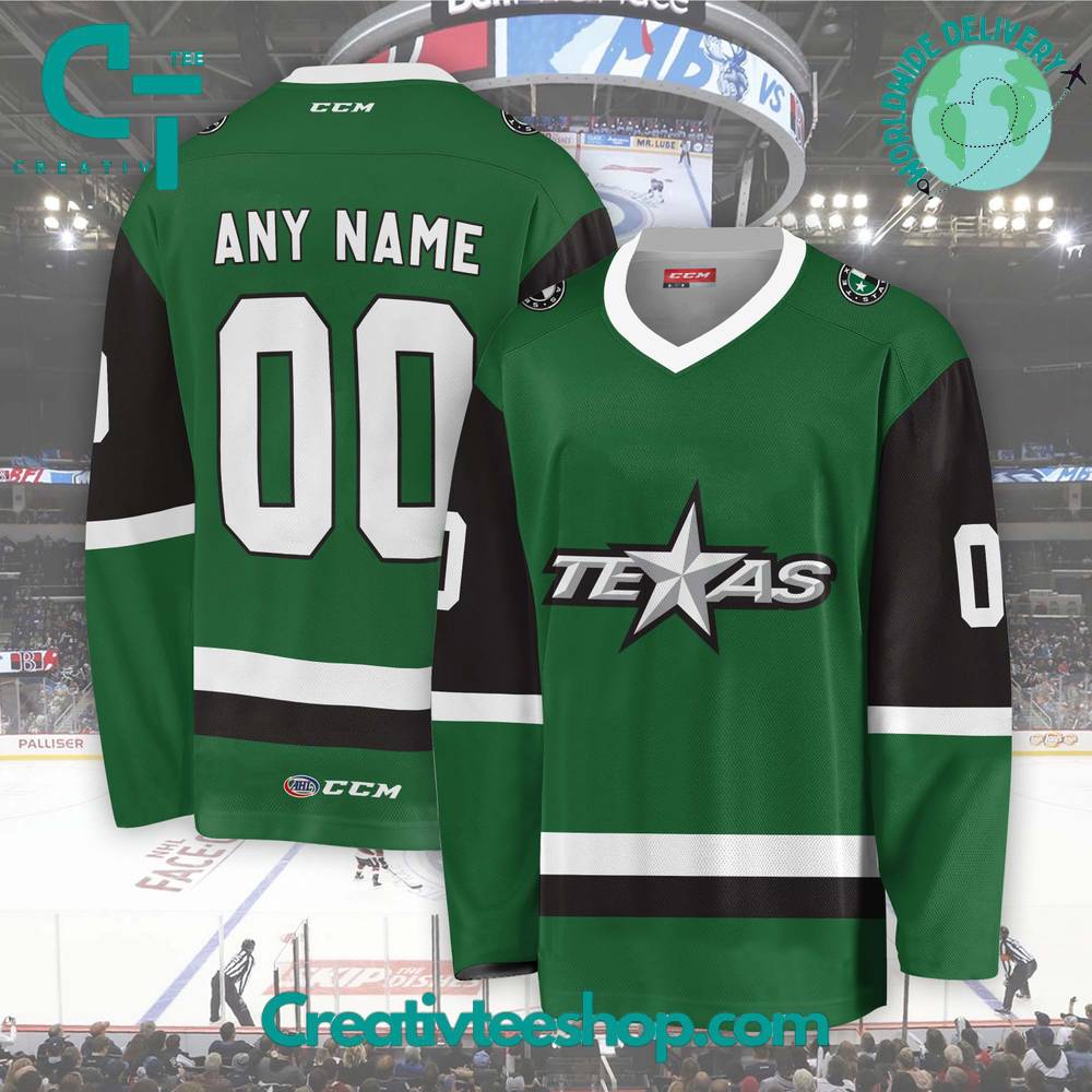 Ahl Texas Stars 2024 Green Hockey Jersey