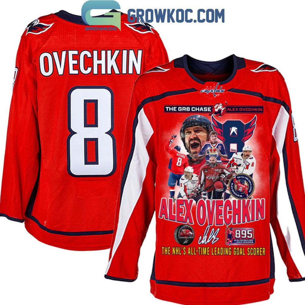 Alex Ovechkin Washington Capitals All Time Leading Goals Scores Hockey Jersey