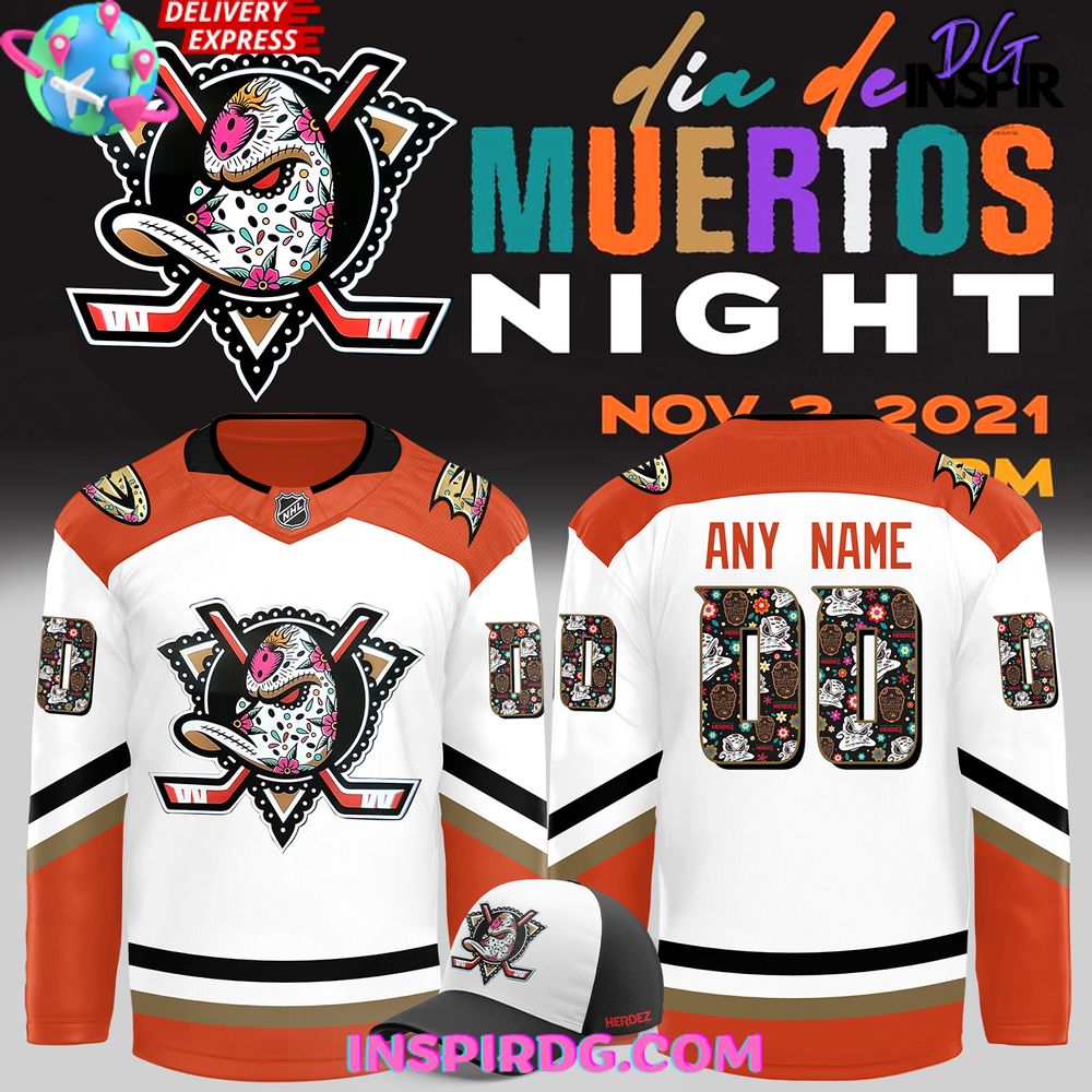Anaheim Ducks Dia De Los Muertos 2024 Hockey Jersey