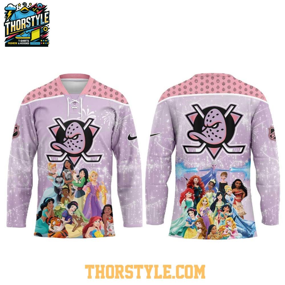 Anaheim Ducks Disney Princess Game Night 2026 Personalized Hockey Jersey