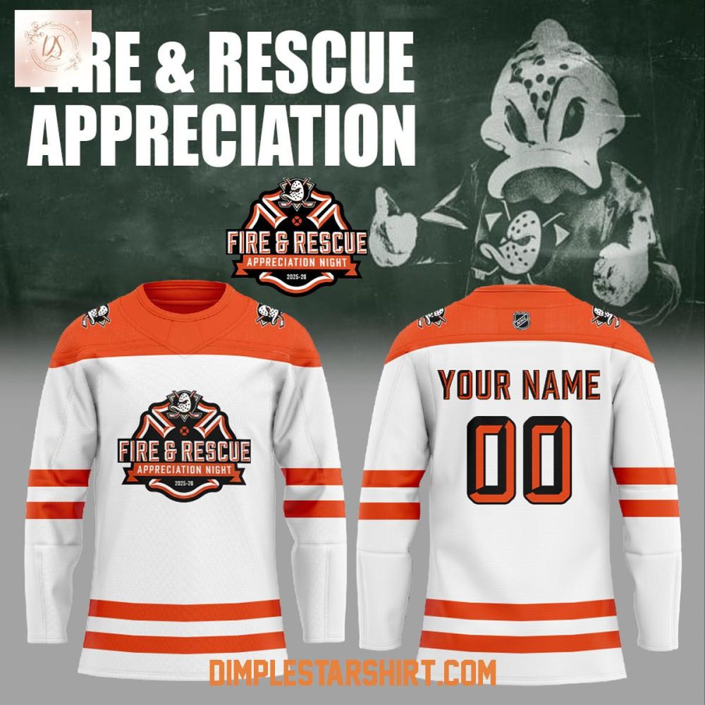 Anaheim Ducks Fire &amp; Rescue Appreciation Night Jersey