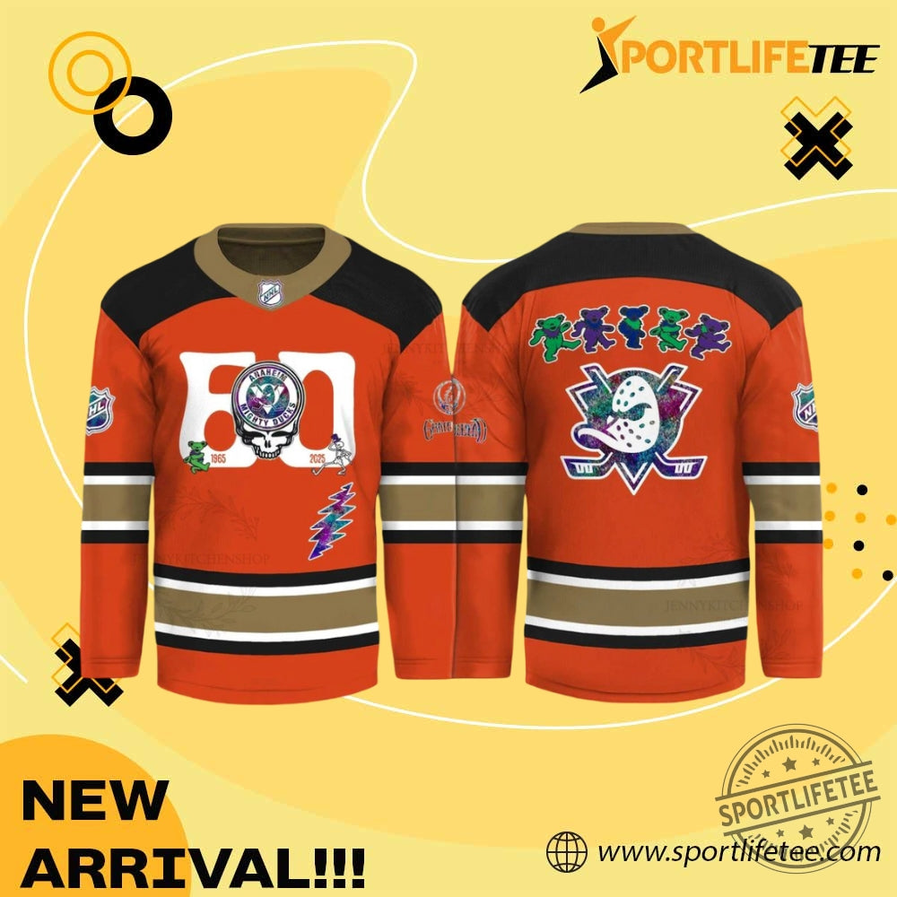 Anaheim Ducks Grateful Dead 60Th 2026 Hockey Jersey