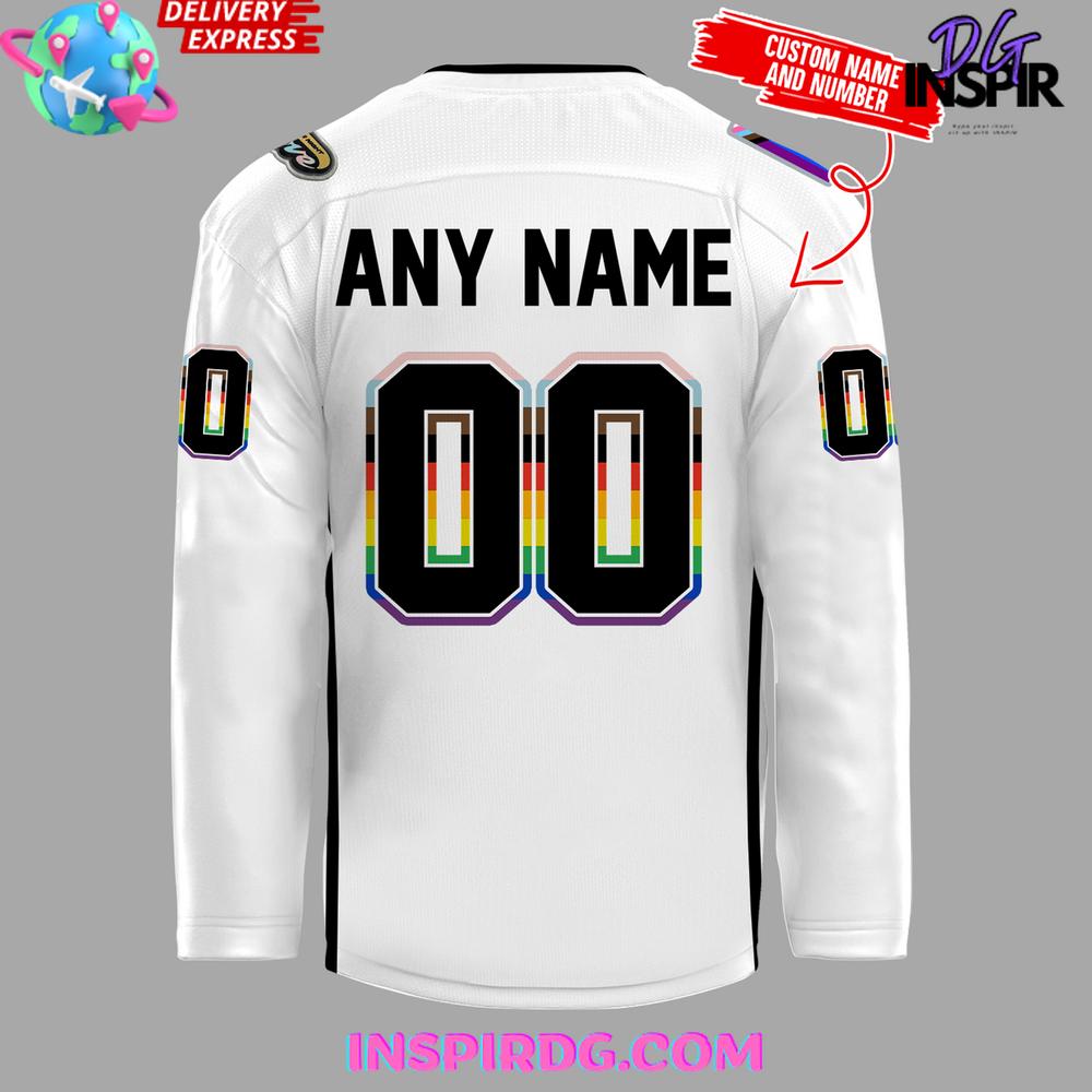 Anaheim Ducks Happy Pride Night 2025 White Hockey Jersey
