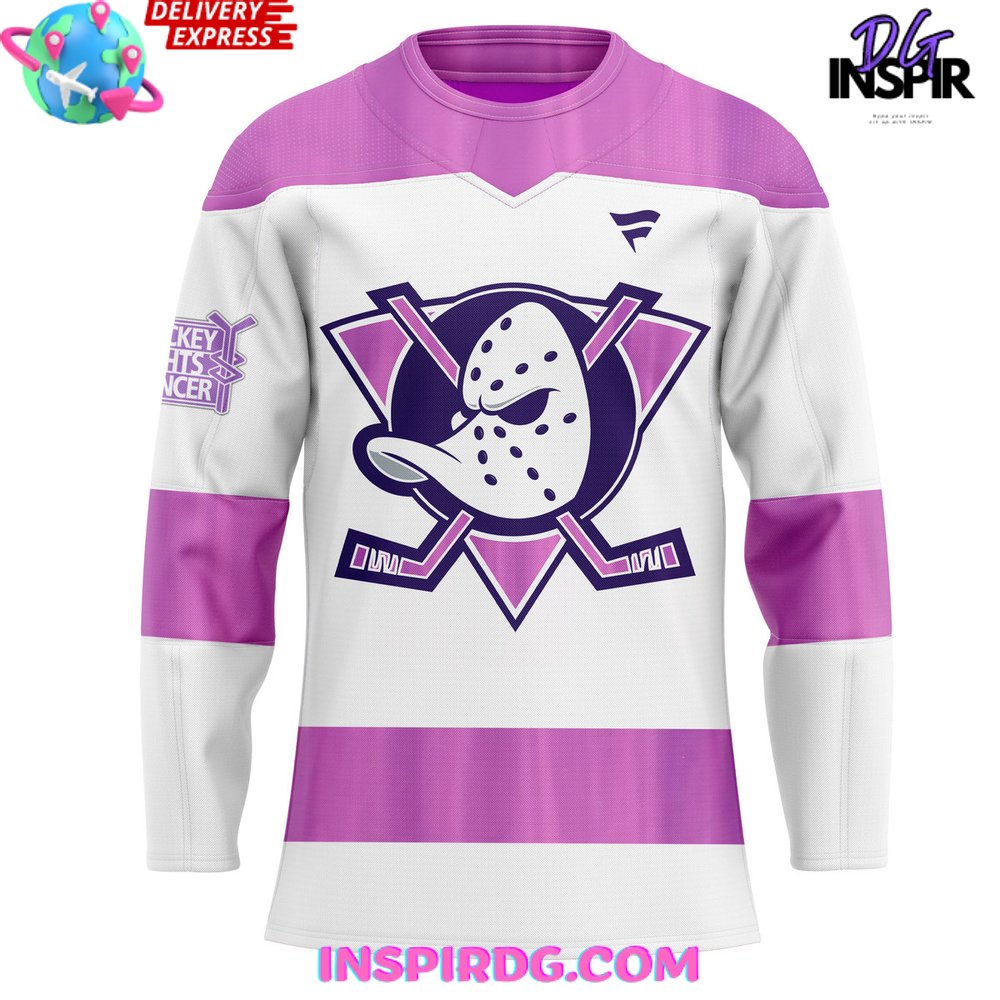 Anaheim Ducks Hockey Fights Cancer Special Hockey Jersey