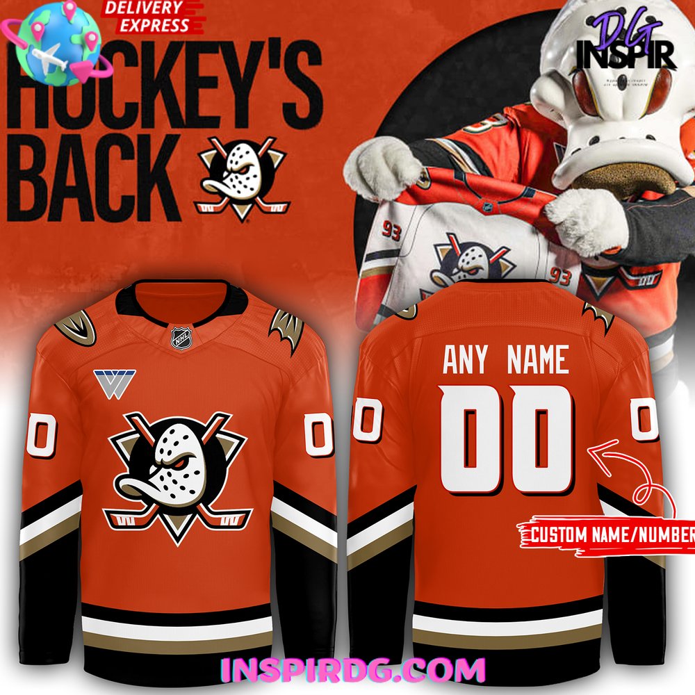 Anaheim Ducks Home Breakaway 2024 Orange Hockey Jersey