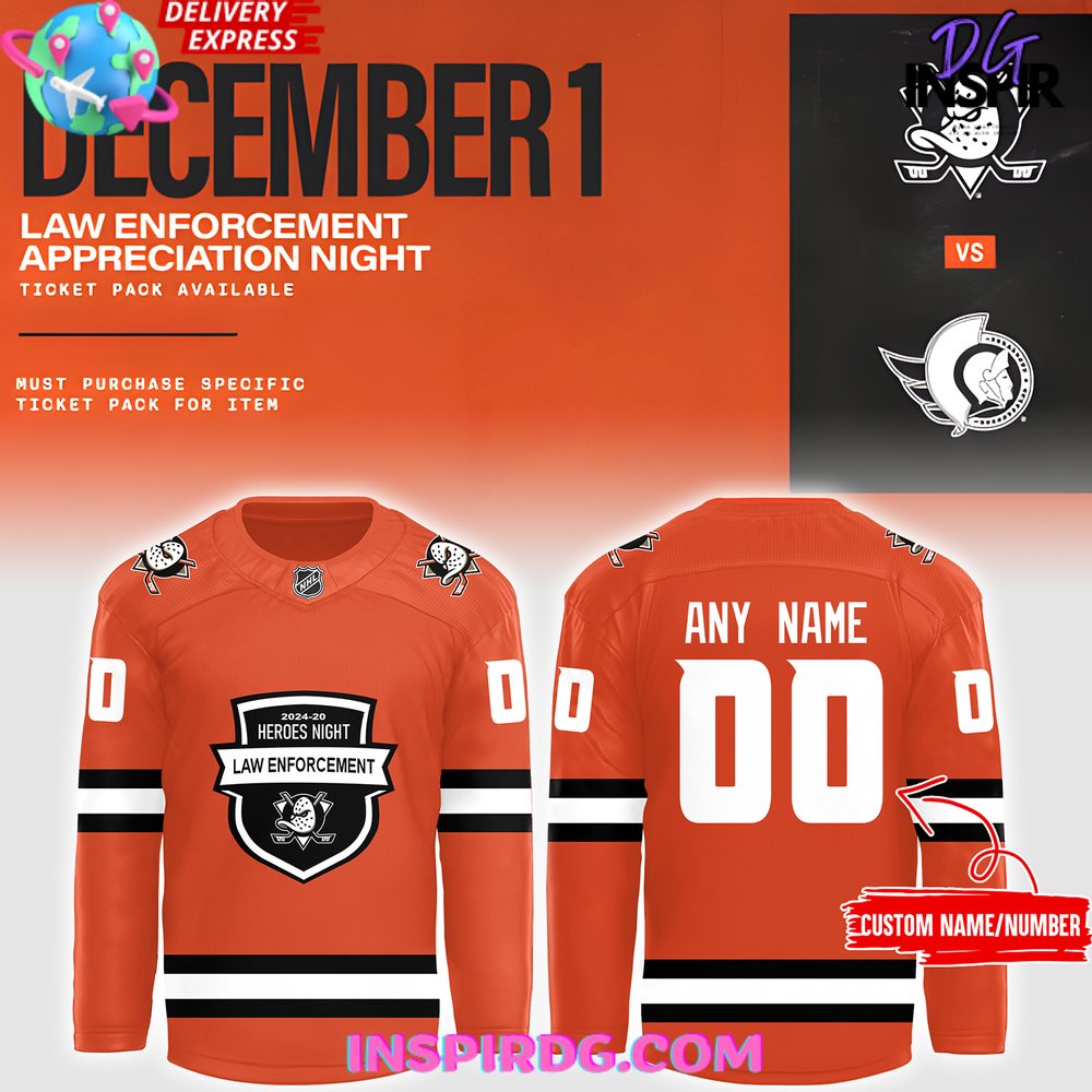 Anaheim Ducks Law Enforcement Appreciation Night 2024 Hockey Jersey