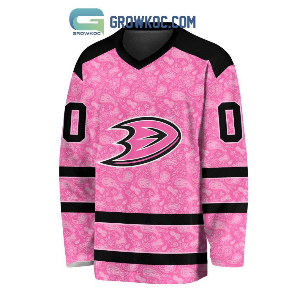 Anaheim Ducks Nhl Special Pink Breast Cancer Hockey Jersey Long Sleeve