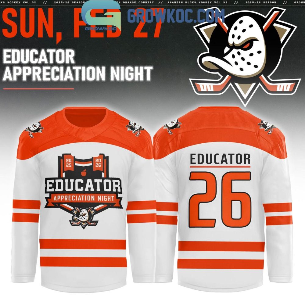 Anaheim Ducks X Educator Appreciation Night 2026 Hockey Jersey