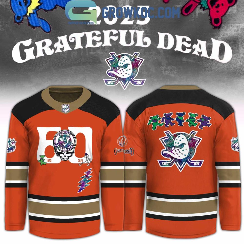 Anaheim Ducks X Grateful Dead 60 Years Hockey Jersey
