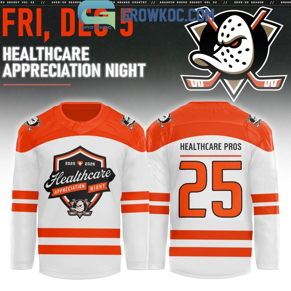 Anaheim Ducks X Healthcare Appreciation Night 2025 Hockey Jersey