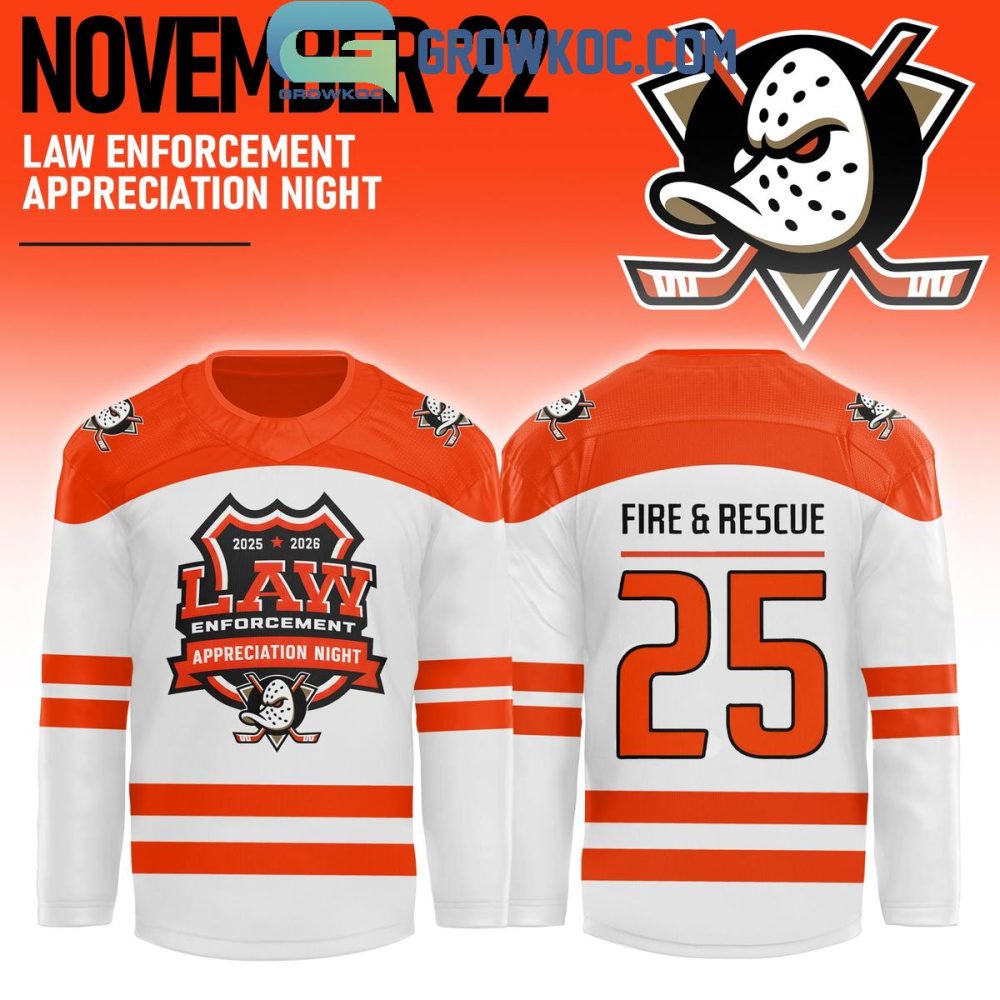 Anaheim Ducks X Law Enforcement Appreciation Night 2025 Hockey Jersey