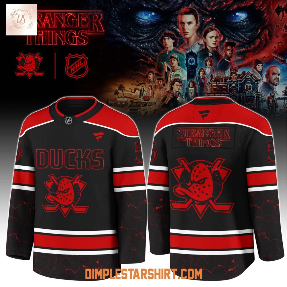 Anaheim Ducks X Stranger Things 5 One Last Adventure Jersey