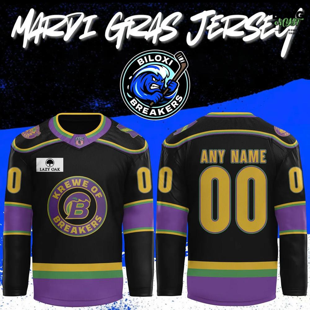 Biloxi Breakers Mardi Gras Special Edition Hockey Jersey