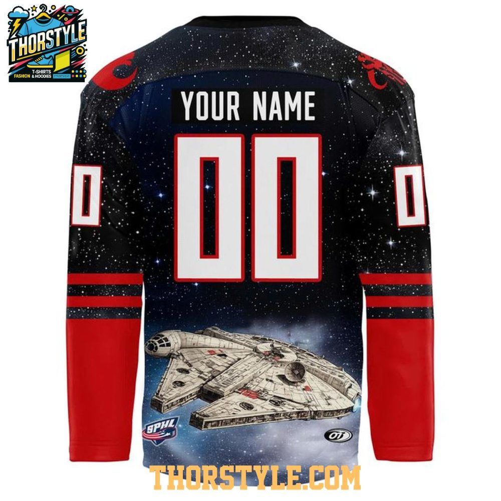 Birmingham Bulls 2026 Star Wars Night Han Solo Chewbacca Personalized Hockey Jersey