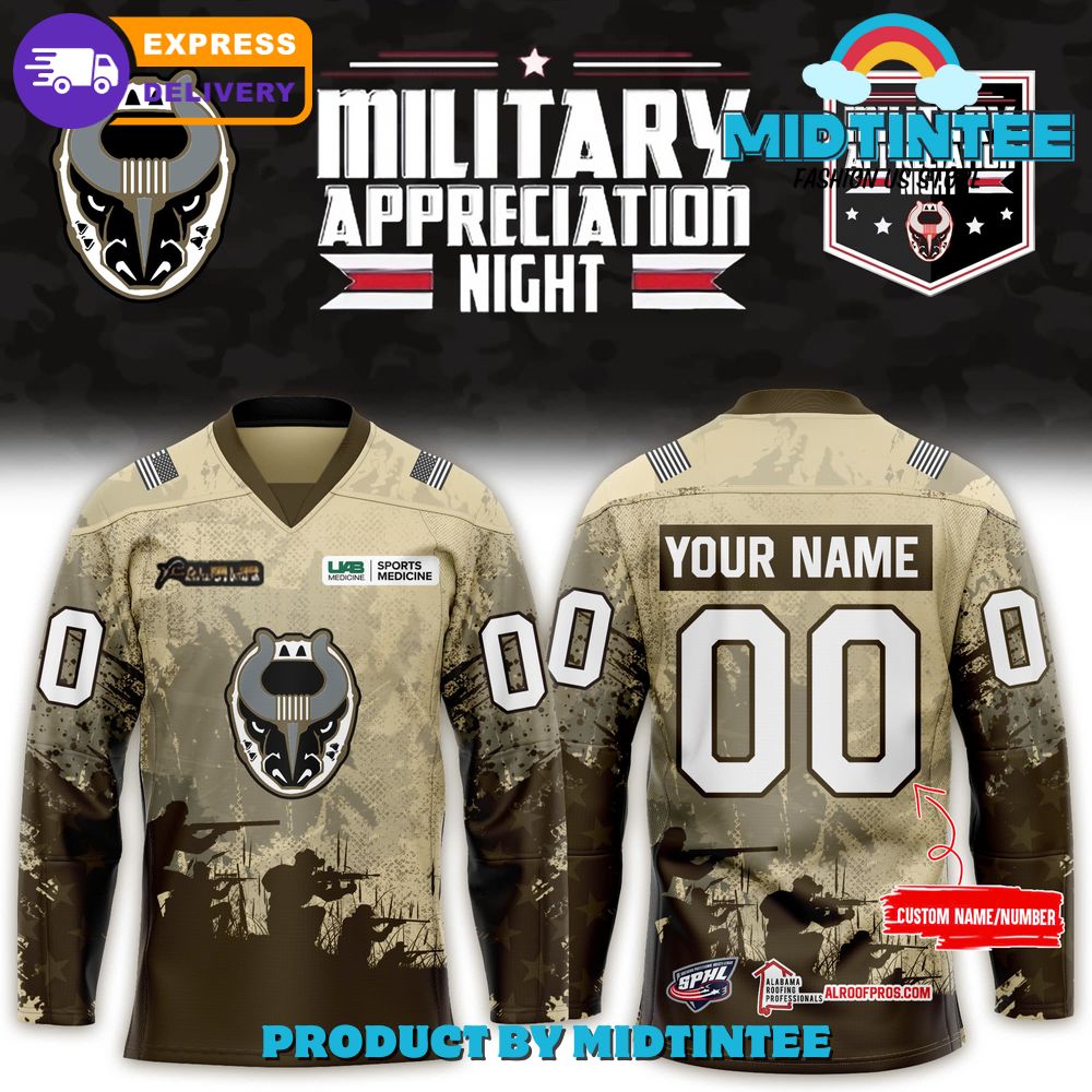 Birmingham Bulls Military Night Hockey Jersey 2025