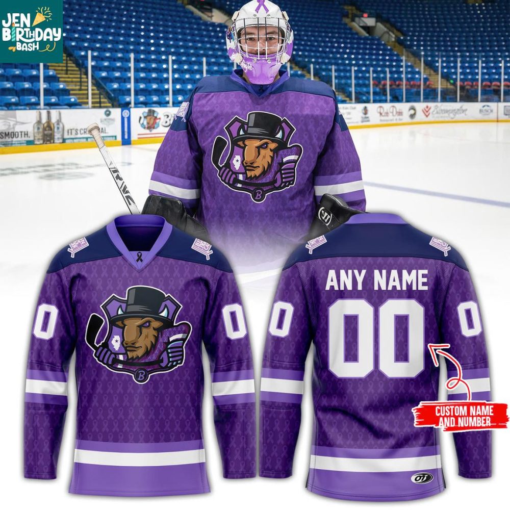 Bloomington Bison Fights Cancer 2025-2026 Personalized Hockey Jersey