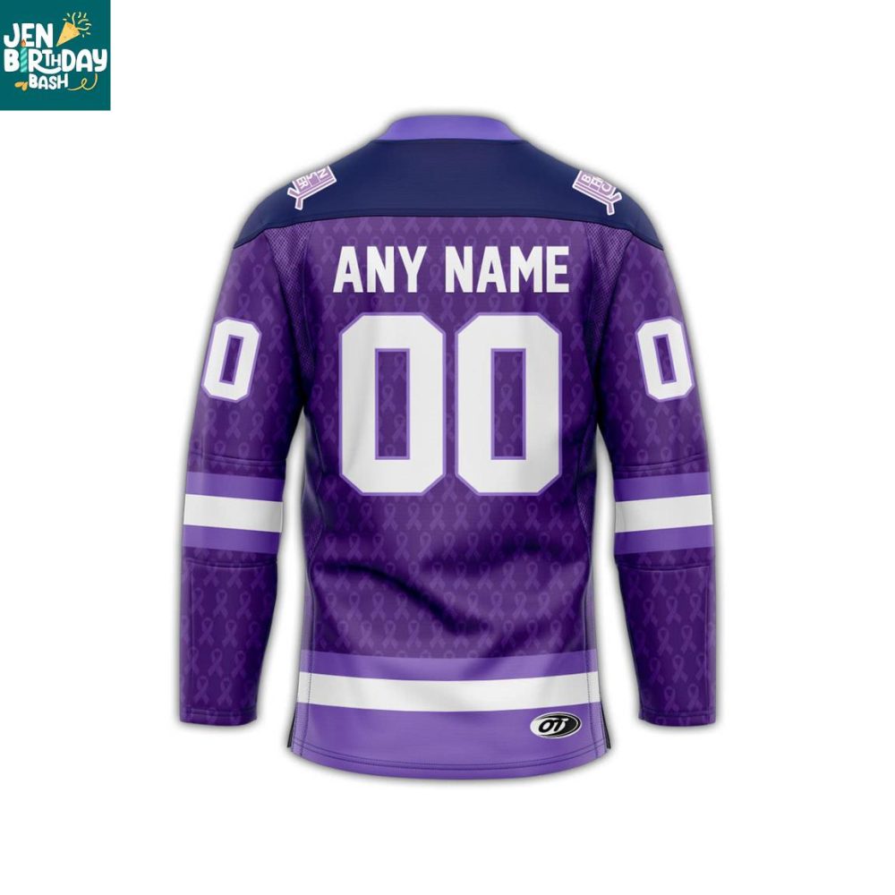 Bloomington Bison Fights Cancer 2025-2026 Personalized Hockey Jersey