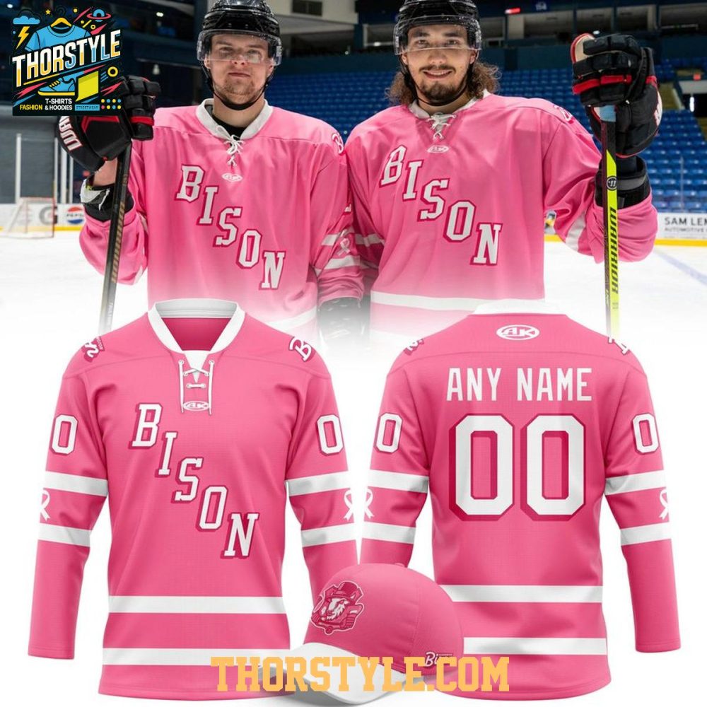Bloomington Bison Pink In The Rink 2026 Personalized Hockey Jersey