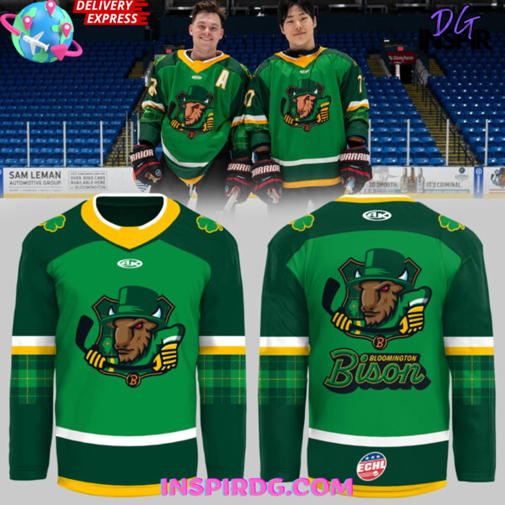 Bloomington Bison St. Patrick’S Day 2025 Hockey Jersey
