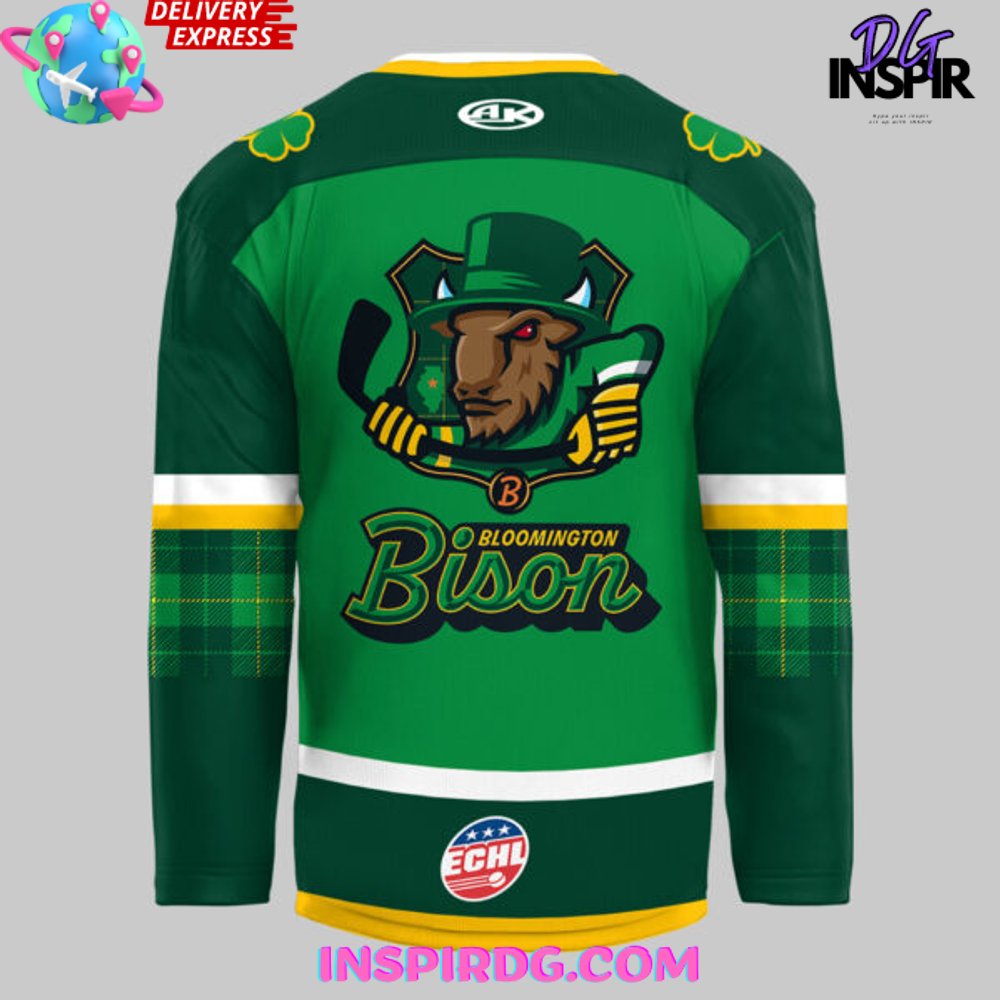Bloomington Bison St. Patrick’S Day 2025 Hockey Jersey