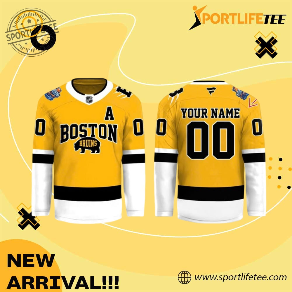 Boston Bruins Bold Gold Stadium Series Hockey Jersey 2025