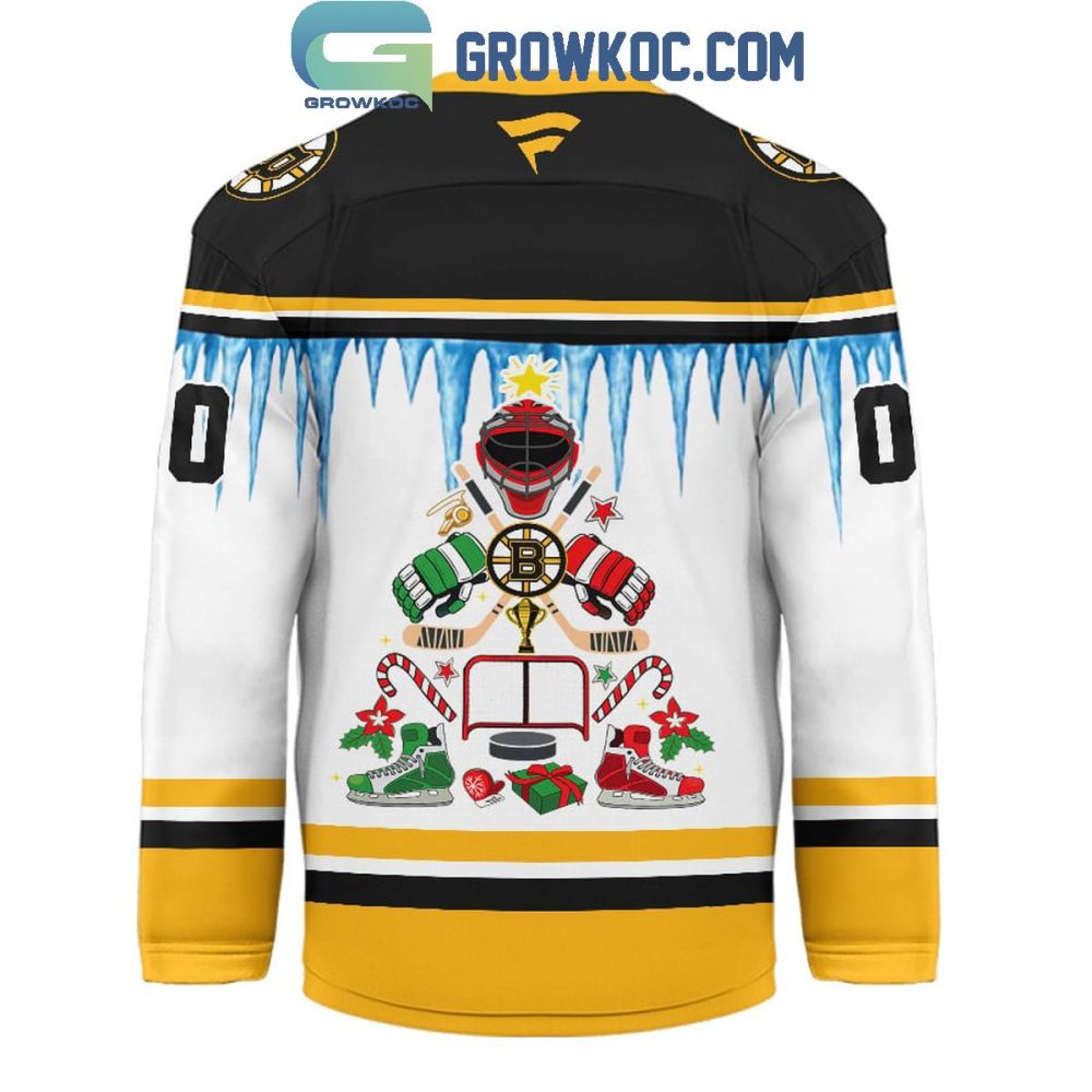 Boston Bruins Christmas Tree Custom Hockey Jersey